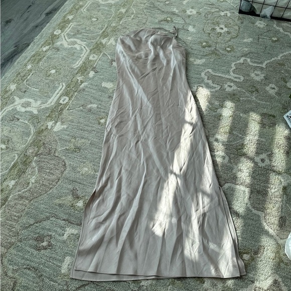 Express Cowl Neck Ivory Satin Slip Dress - Picture 2 of 3